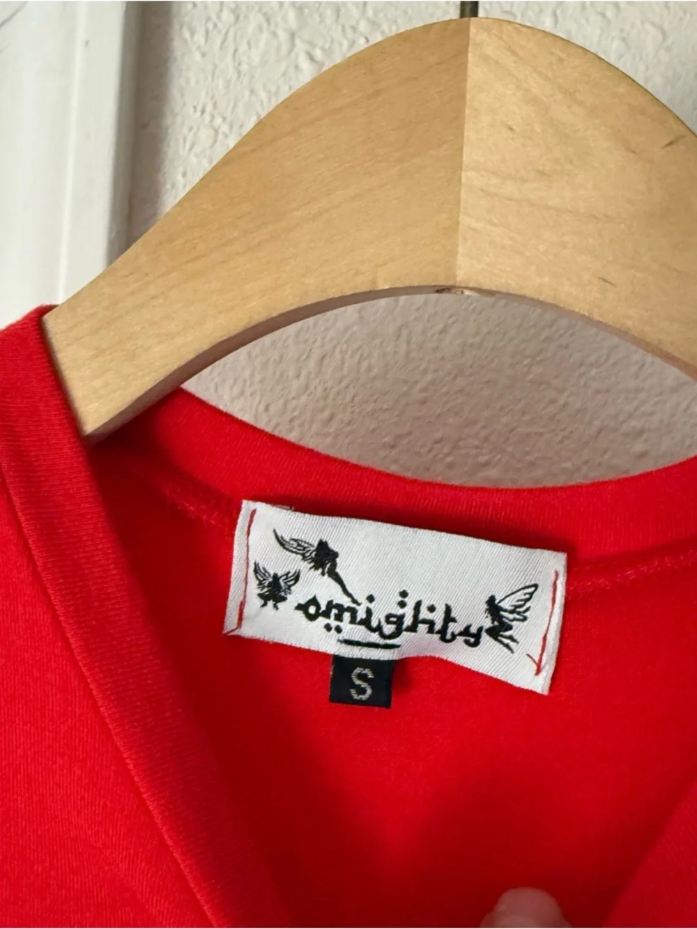 OMIGHTY red logo zebra butterfly crew neck cropped knit tank top